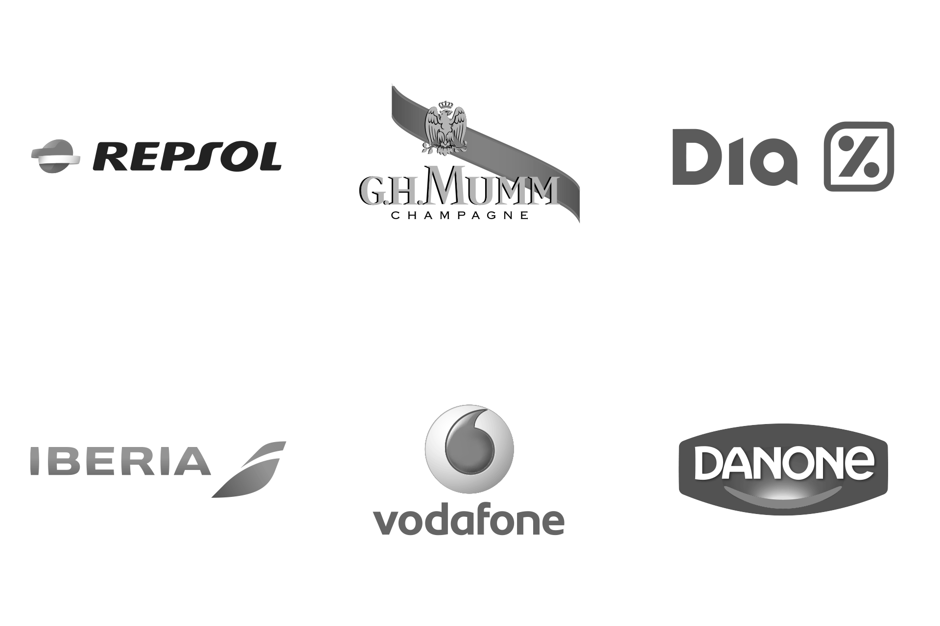 Branding - Logos Repsol Mumm Dia Iberia Vodafone Danone